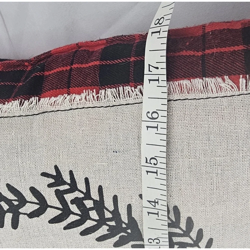 Stratford Home Buffalo Plaid Pillow Love‎ Peace Joy Christmas Holiday Decor